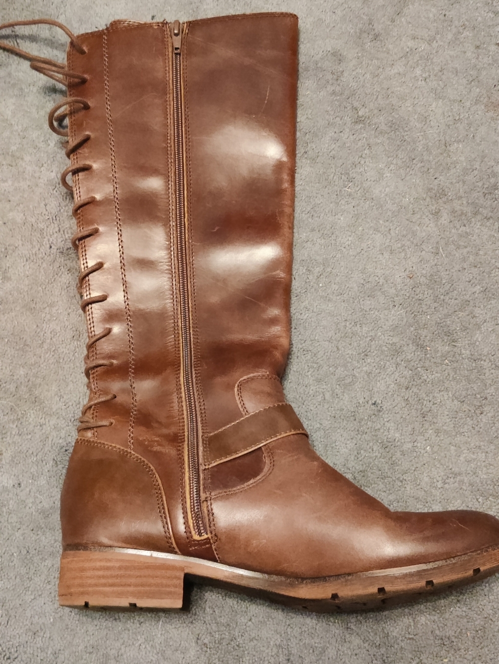 Sofft Sharnell Boots Brown Women's Size 9 Lace Up Back Leather Tall - Picture 5 of 14